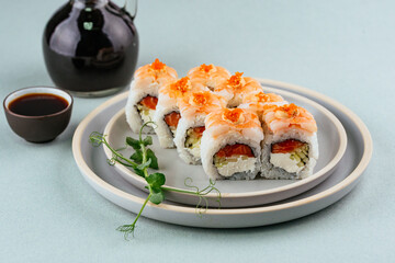 fresh traditional japanese sushi roll