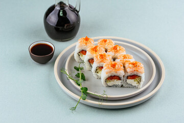 fresh traditional japanese sushi roll