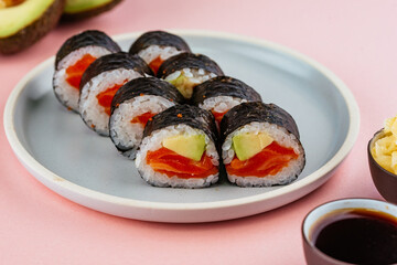 fresh traditional japanese sushi roll