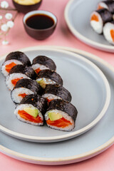 fresh traditional japanese sushi roll