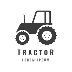 tractor icon isolated on white - logo design. 
vector illustration