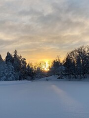sunset in winter