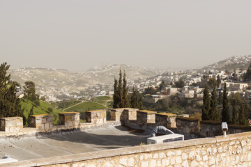 View of hills and city of israel