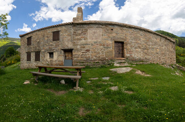 Obraz premium panoramic view of the hermitage of Sant Guillem in pays catalan