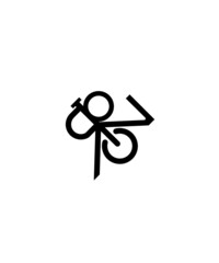 This is a minimalistic illustration logo of a person holding a key with a power symbol