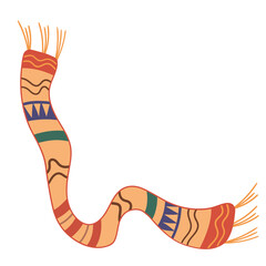 Vector illustration boho scarf with geometric style on white isolated background