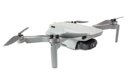 Gray drone isolated on white background