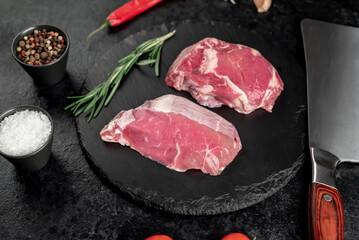 raw beef meat on stone background