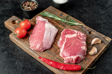 raw beef meat on stone background