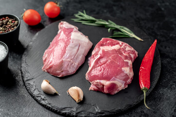 raw beef meat on stone background