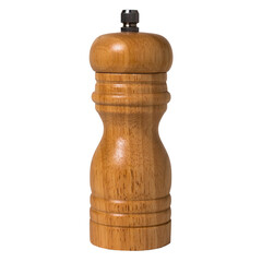 Wooden pepperjack insulated not white background. Handmade wooden pepper mill.