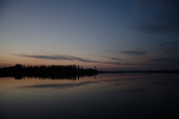 sunset over the river