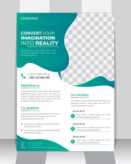 Creative Business and Corporate Flyer, Brochure, Leaflet design template in A4 modern Vector Flyer and Mock up Template layout of poster, flyer, brochure and banner report with unique concept