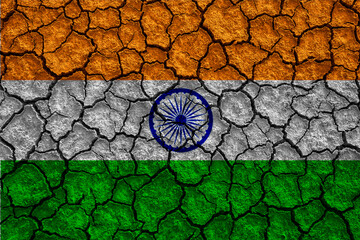 India flag on the background texture. Concept for designer solutions.