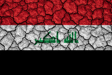 Iraq flag on the background texture. Concept for designer solutions