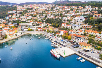 An aerial view of touristic place Rabac, Istria, Croatia