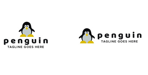 Ice penguin logo black and white 
