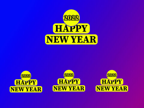 Happy new year 2022 text typography design patter, vector illustration. Free Vector