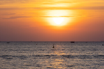 Beautiful sunset at the beach. Pattaya, Thailand.
