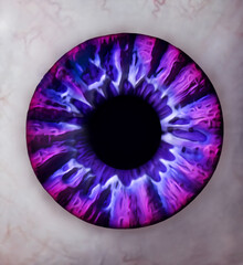 Fantasy eye iris. Illustration of human iris. Digital artwork.