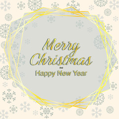 Christmas greeting card with Calligraphic Season Wishes and Frame 