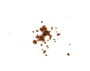 Raw Cane Sugar isolated o white background. Pile of dark brown soft sugar, isolated . Natural dark muscovado.