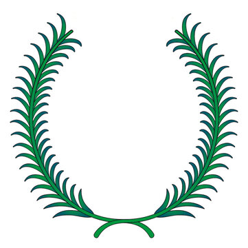Coroa, ramos, louros, Poliana, vegetal, guirlanda, bras&atilde;o, escudo, s&iacute;mbolo, heraldica