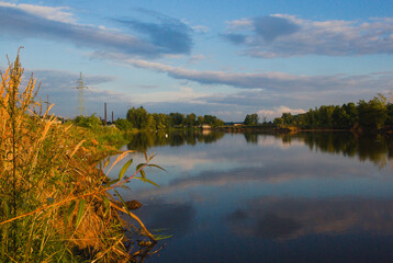 sunset over the river