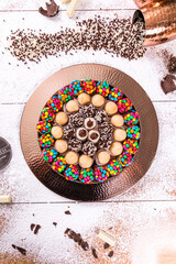 Delicious Sweet Bakery Patisserie Food Menu Gourmet Meal Dessert Chocolate Strawberry Lemon Flour Cake Pie Piece Chicken Fry Cheese Pizza