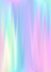 Hologram gradient background. Iridescent holo texture. Pearlescent unicorn vector backdrop.