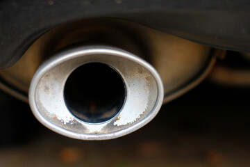 Head on View of a tailpipe of a muffler