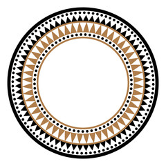 Ethnic african tribal round vector art frame
