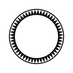 Ethnic african tribal round vector art frame