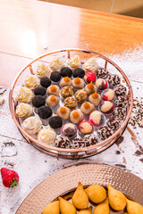 Delicious Sweet Bakery Patisserie Food Menu Gourmet Meal Dessert Chocolate Strawberry Lemon Flour Cake Pie Piece Chicken Fry Cheese Pizza