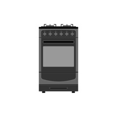 The icon of a modern gas stove with an electric oven on a white background.