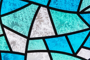 Frost from frost on colored glass.