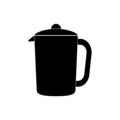 The icon of the teapot-coffee pot is black on a white background.
