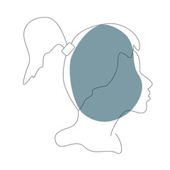 A stroke portrait of a teenage girl.