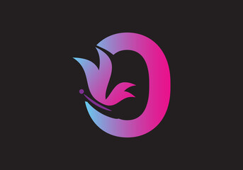 this is a creative letter O add butterfly icon design