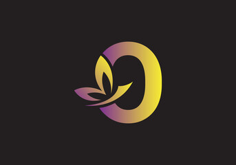 this is a creative letter O add butterfly icon design