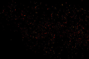 Fire and sparks in outdoor at night.