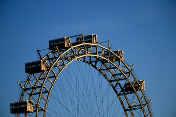 Wiener giant Riesenrad in Prater amusement park - Vienna, Austria