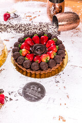 Delicous Sweet Bakery Patisserie Food Menu Gourmet Meal Dessert Chocolate Strawberry Lemon Flour Cake Pie Piece Chicken Fry Cheese Pizza
