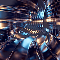 3d model of abstract metal shapes. 3d art