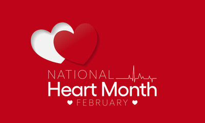 National Heart month is observed every year in February, to adopt healthy lifestyles to prevent heart disease (CVD). Vector illustration