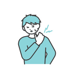 肩こりに悩む男性のイラスト素材