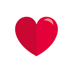 Vector heart. Styled shape. Simple beautiful design. Love illustration. Heart symbol. Valentines. Rounded. Significant other decorative heart. Flat design illustration.