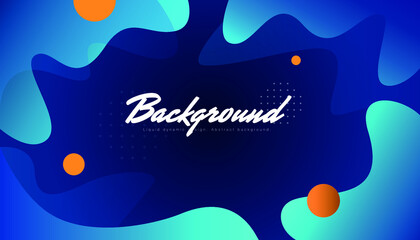Blue abstract dynamic background. Gradient fluid background design layout for banner or poster. 