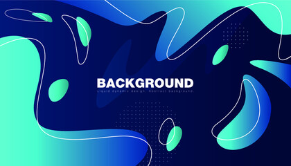 Blue abstract dynamic background. Gradient fluid background design layout for banner or poster. 