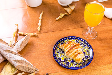 Delicious Sweet Bakery Patisserie Food Menu Gourmet Meal Dessert Chocolate Strawberry Lemon Flour Cake Pie Piece Chicken Fry Cheese Pizza